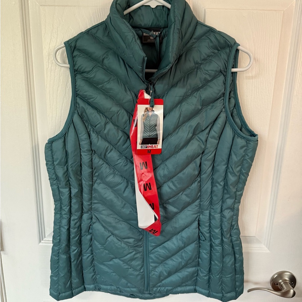 32 Degrees Women's Teal Quilted Packable Puffer Vest